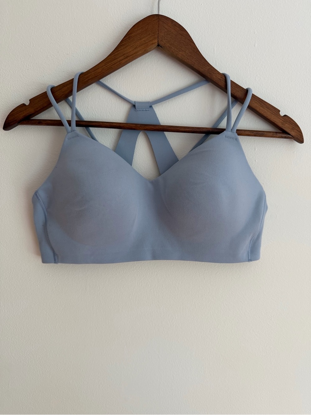 All in Motion Strappy Back Padded Sports Bra Slate Periwinkle Blue Medium M